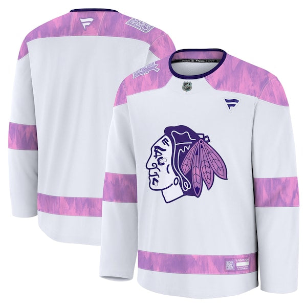 Chicago Blackhawks  2024 Hockey Fights Cancer Practice Jersey - White