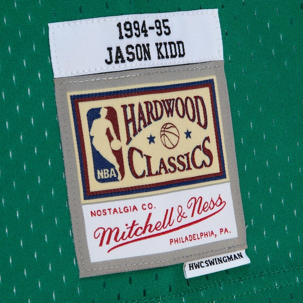 Jason Kidd Dallas Mavericks 1994/95 Hardwood Classics Fadeaway Swingman Player Jersey - Green/Navy