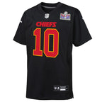 Isiah Pacheco Kansas City Chiefs Nike Youth Super Bowl LVIII Patch Carbon Fashion Game Jersey - Black