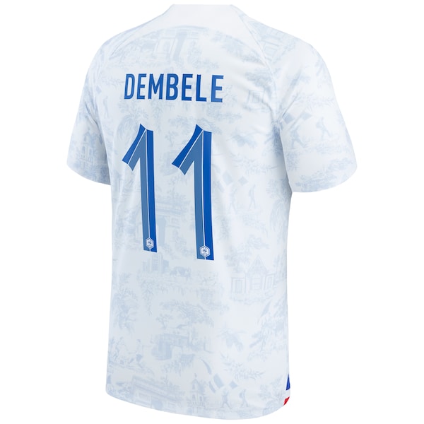 Ousmane Dembele France National Team Nike 2022/23 Replica Away Jersey - White