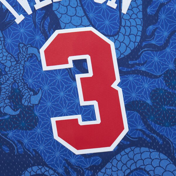 Allen Iverson Philadelphia 76ers 1996/97 Hardwood Classics Asian Heritage 6.0 Swingman Throwback Player Jersey - Royal