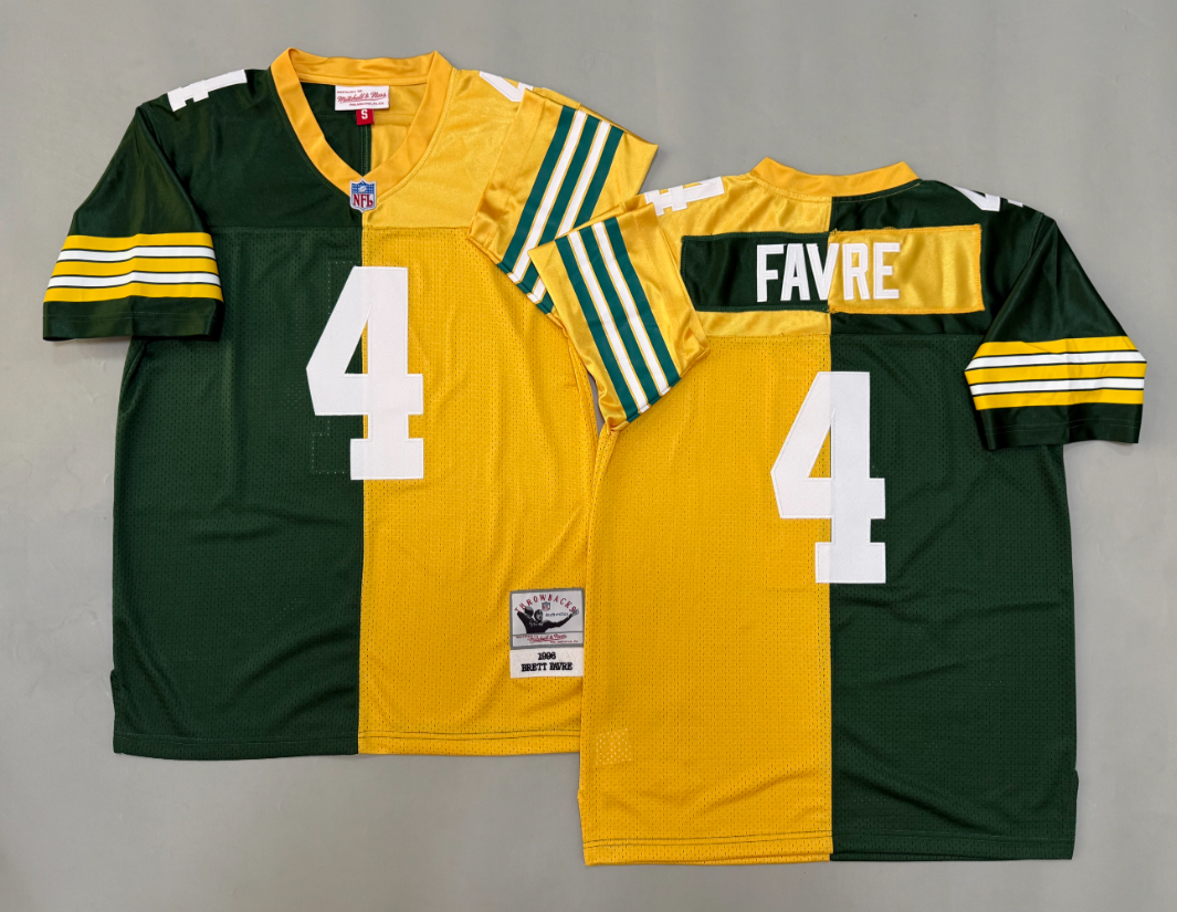 Brett Favre Green Bay Packers Authentic Split Throwback Retired Player Jersey