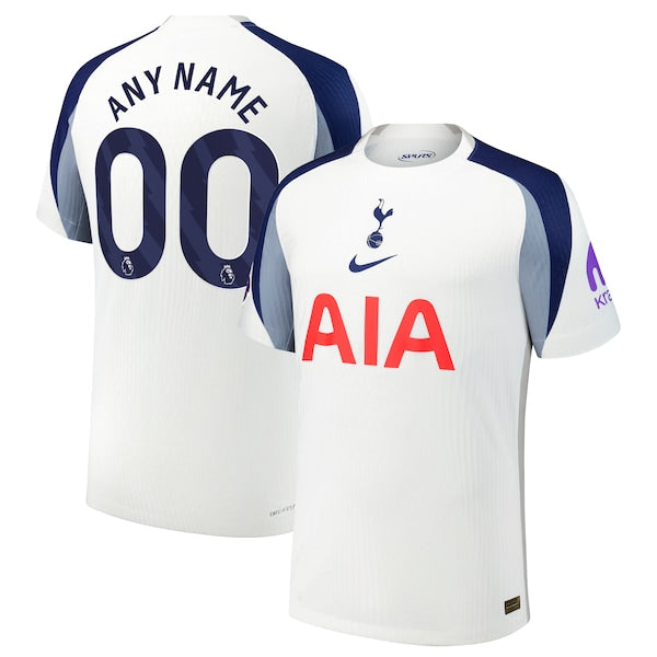 Tottenham Hotspur Nike 2025/26 Home Authentic Custom Jersey - White/Yellow