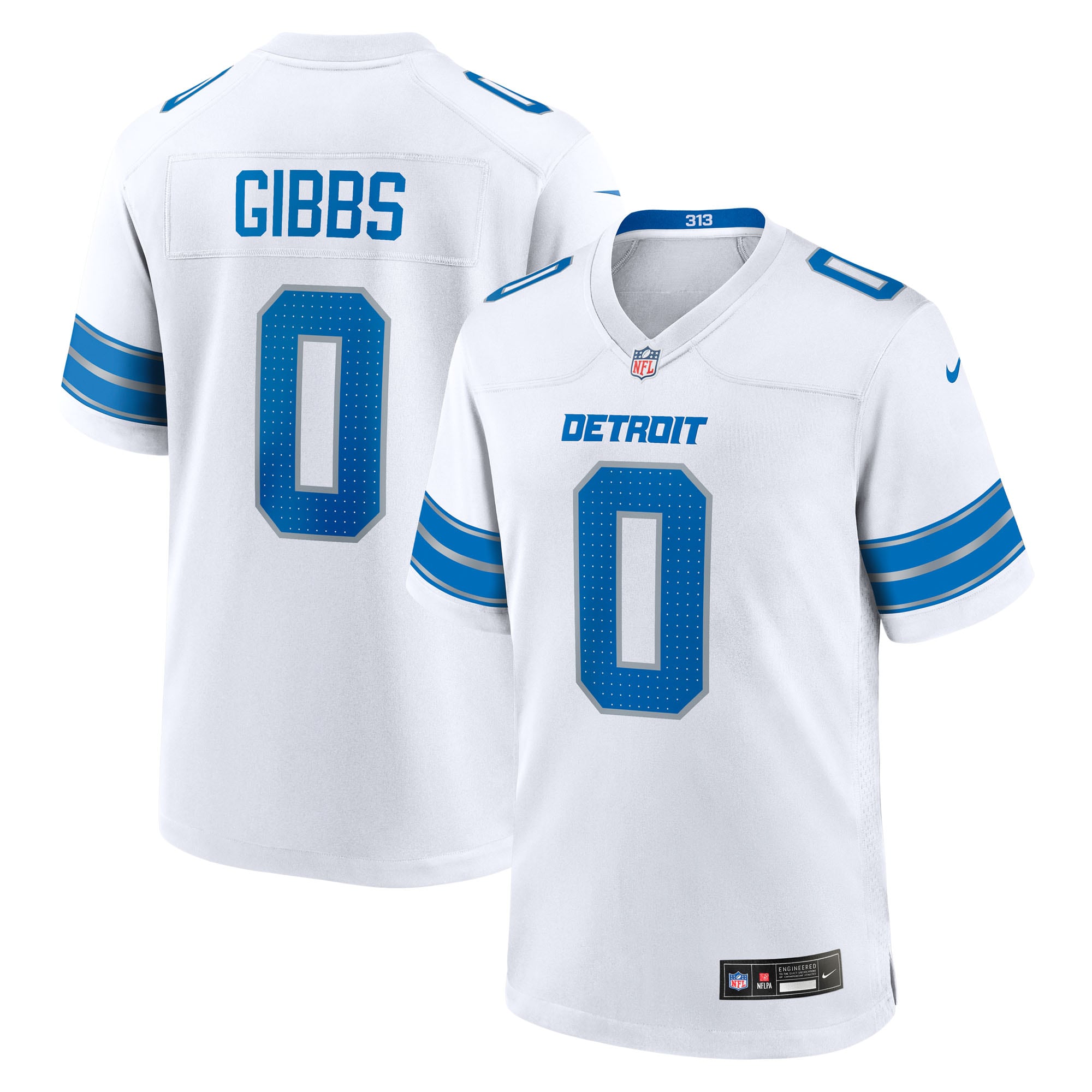 Jahmyr Gibbs Detroit Lions Nike 2nd Alternate Game Player Jersey - Black/Blue/White