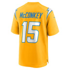 Ladd McConkey Los Angeles Chargers Nike Alternate Charger Power Game Player Jersey - Gold/Powder Blue/Navy