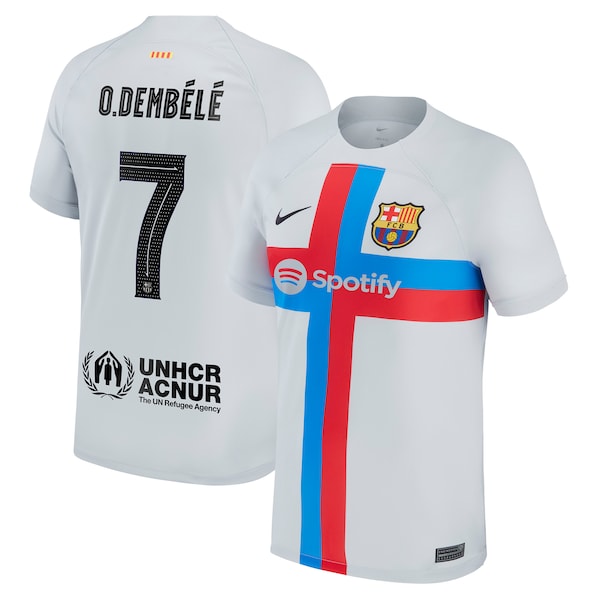 Ousmane Dembele Barcelona Nike 2022/23 Third Breathe Stadium Replica Player Jersey - Gray
