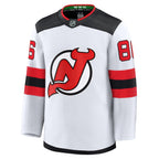 Jack Hughes New Jersey Devils  Away Premium Jersey - White/Black/Red