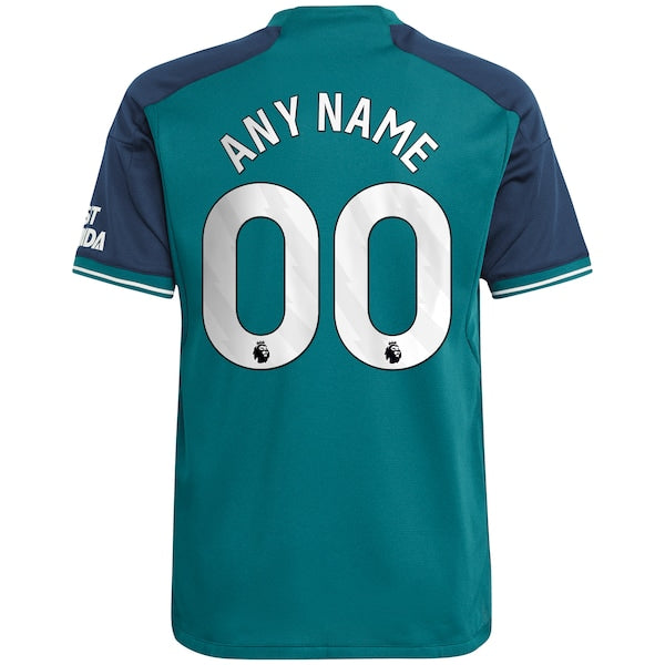 Arsenal adidas Youth 2023/24 Third Replica Custom Jersey - Green