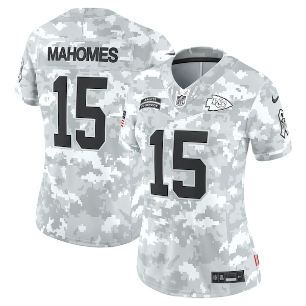 Patrick Mahomes Kansas City Chiefs Nike Women's 2024 Salute to Service Limited Jersey - Arctic Camo