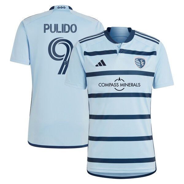 Alan Pulido Sporting Kansas City adidas 2024 Hoops 4.0 Replica Player Jersey - Light Blue