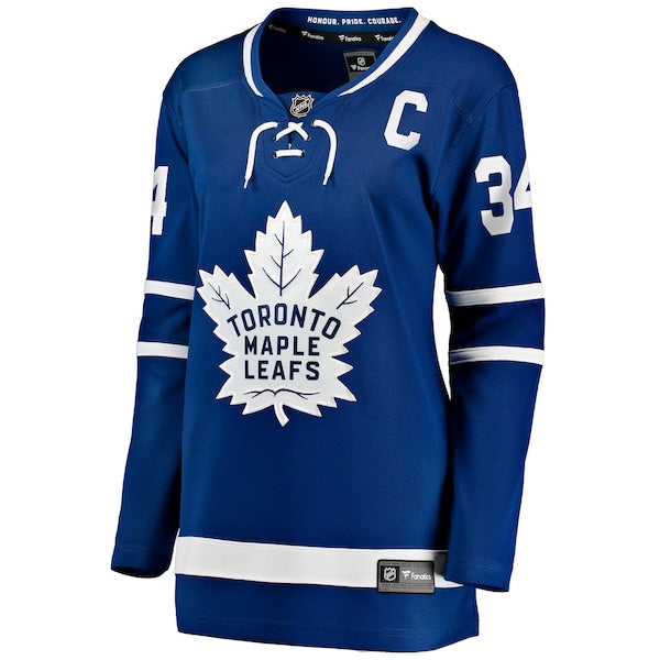 Auston Matthews Toronto Maple Leafs  Women's Captain Patch Home Breakaway Player Jersey - Blue