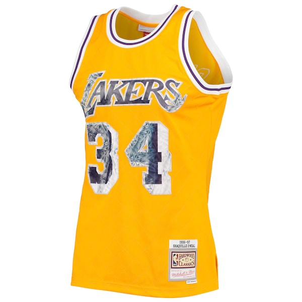 Shaquille O'Neal Los Angeles Lakers 1996-97 Hardwood Classics NBA 75th Anniversary Diamond Swingman Jersey - Gold