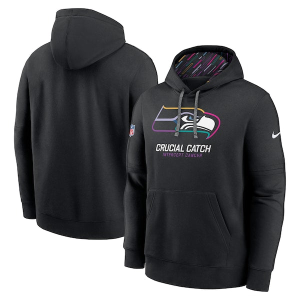 Seattle Seahawks Nike 2024 NFL Crucial Catch Club Pullover Hoodie - Black