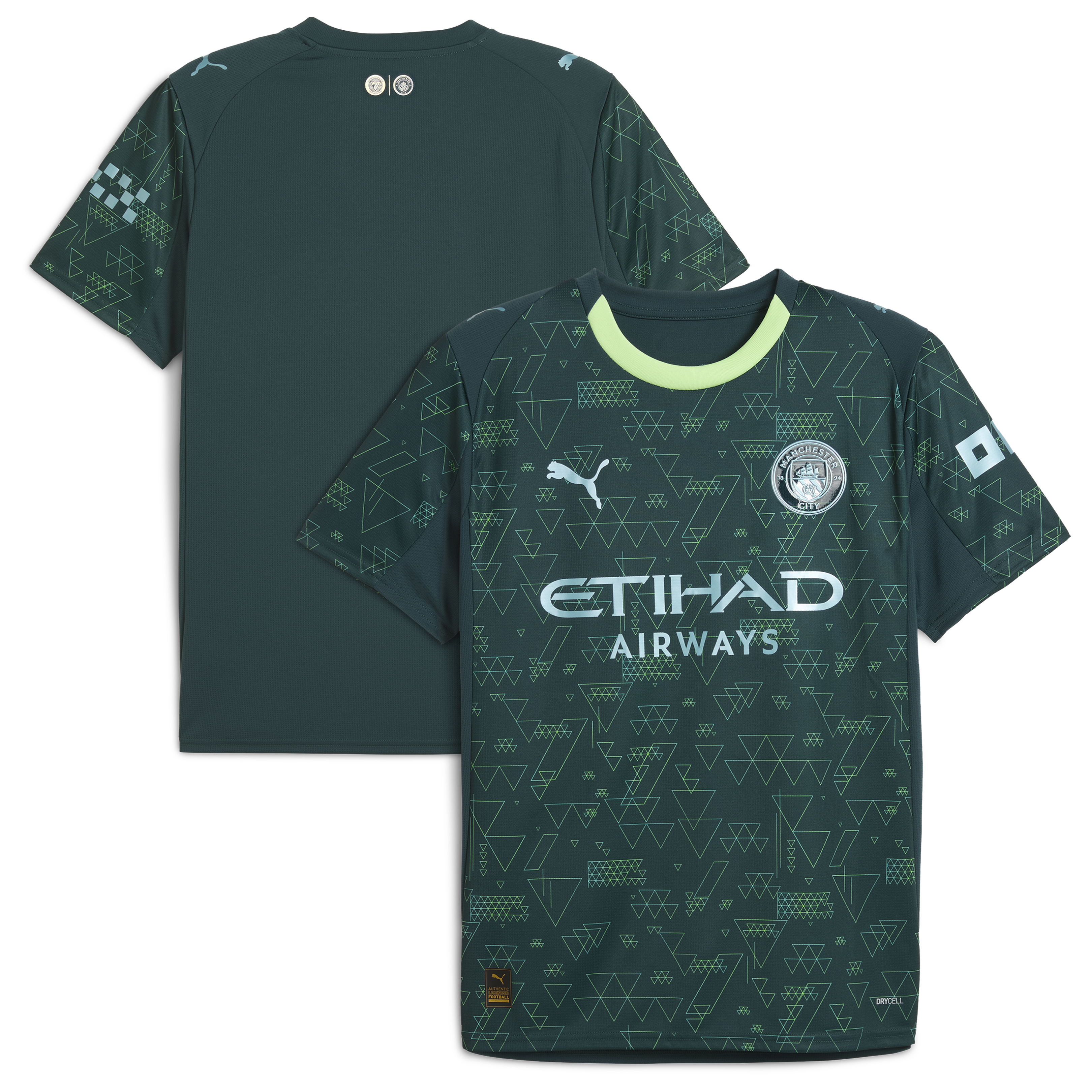 Manchester City Puma 2025/26 Third Replica Jersey - Gray/Neon Green/Light Blue/Black/Green