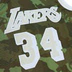 Shaquille O'Neal Los Angeles Lakers Hardwood Classics 1996/97 Ghost Green Swingman Jersey - Camo