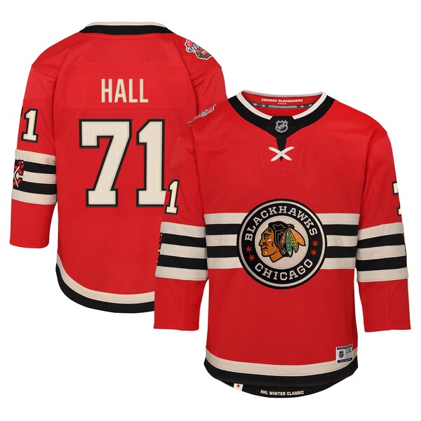 Taylor Hall Chicago Blackhawks Youth 2025 NHL Winter Classic Premier Player Jersey - Red