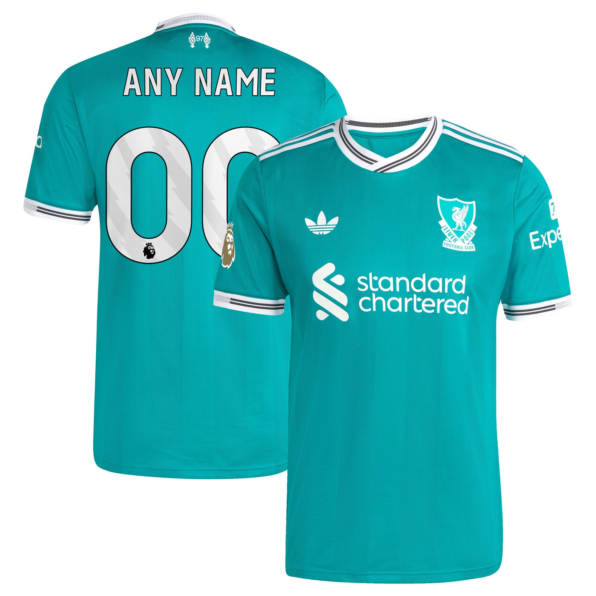 Liverpool adidas 2025/26 Away Authentic Custom Jersey - White/Green/Red