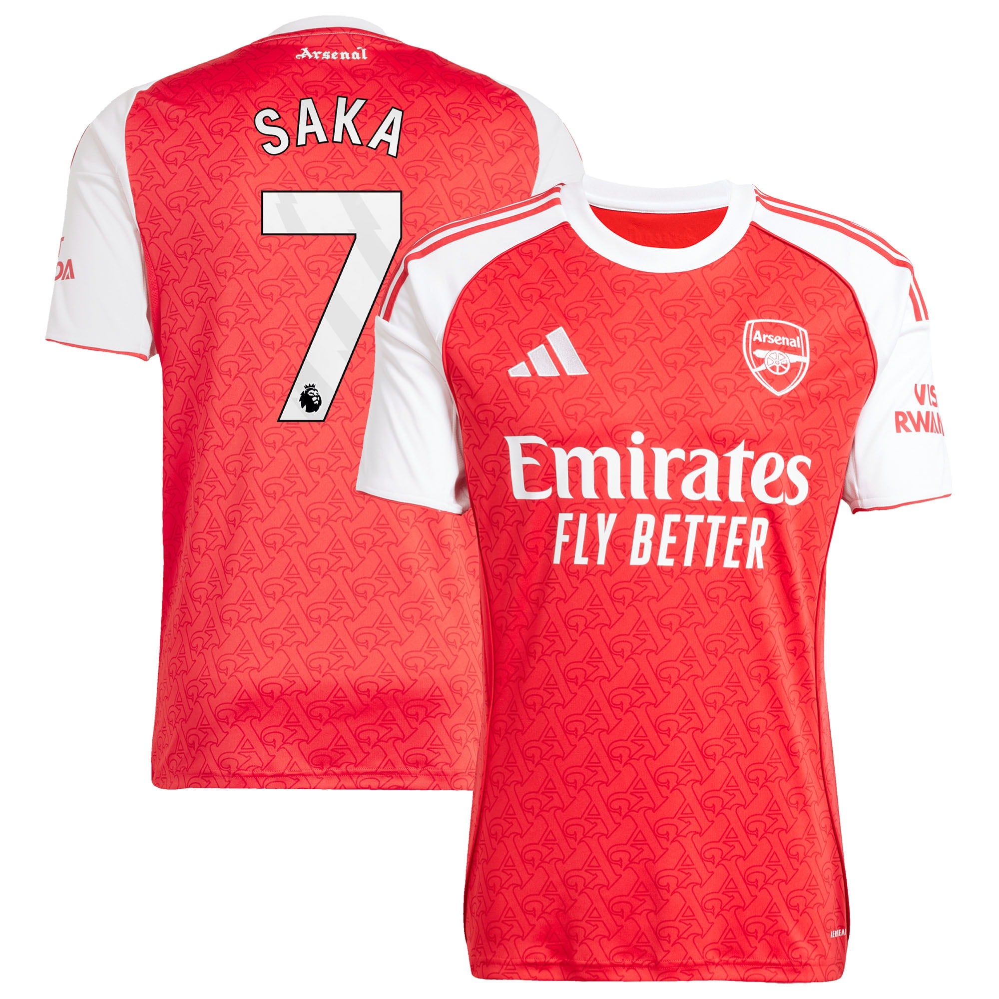 Bukayo Saka Arsenal adidas 2025/26 Away Replica Player Jersey - Blue/Red