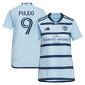 Alan Pulido Sporting Kansas City adidas Women's 2024 Hoops 4.0 Replica Player Jersey - Light Blue