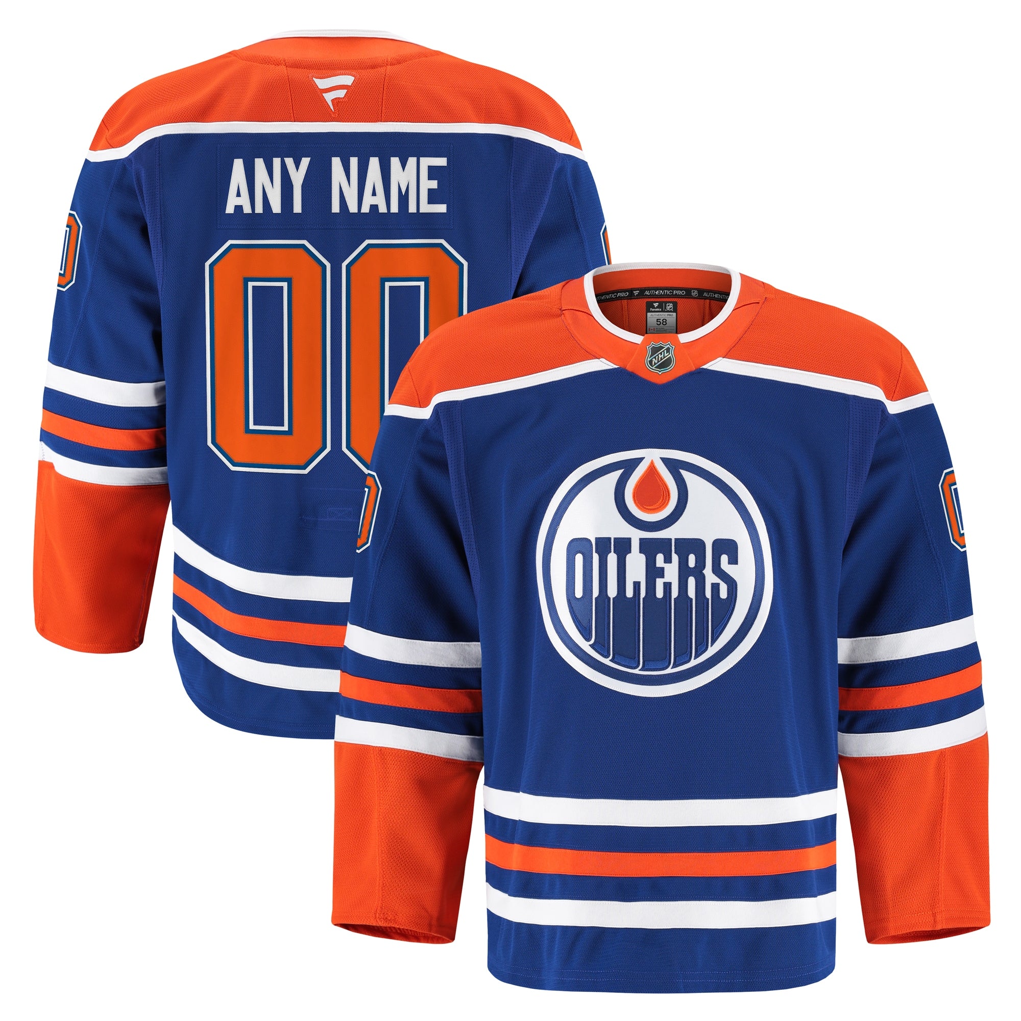Edmonton Oilers  Alternate Authentic Pro Custom Jersey - Light Beige/Royal