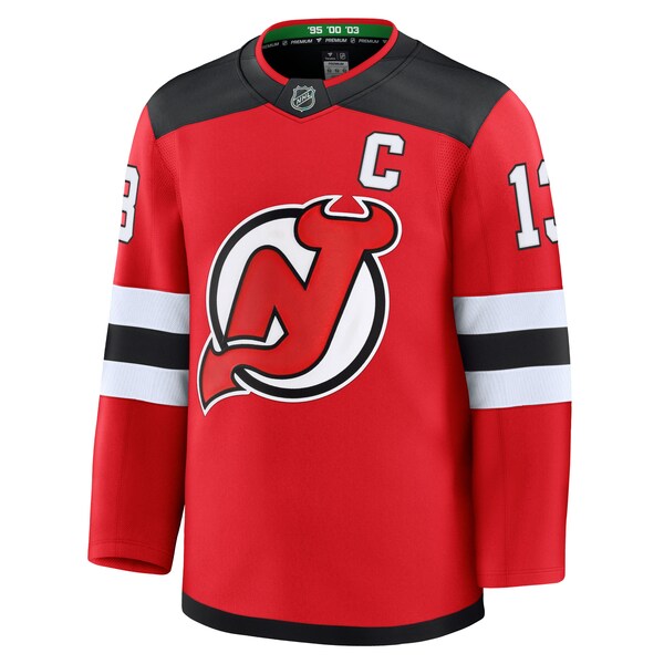 Nico Hischier New Jersey Devils  Home Premium Jersey - Red/Black/White
