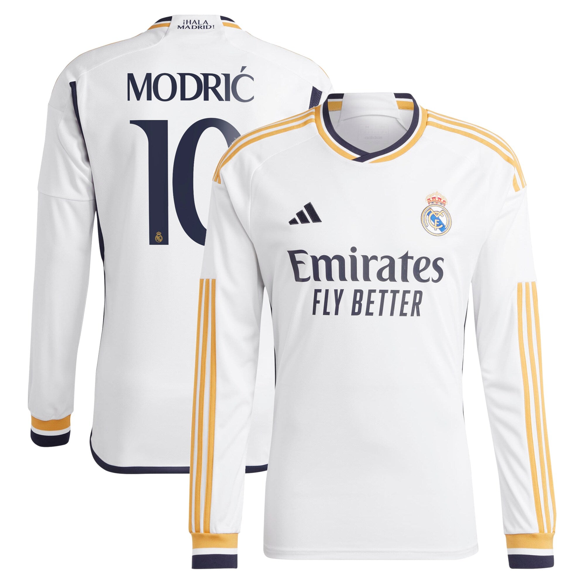 Luka Modric Los Merengues adidas 2023/24 Away Long Sleeve Replica Player Jersey - Navy/White
