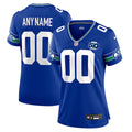 Seattle Seahawks Nike Women's 50th Season Throwback Custom Game Jersey - Royal/College Navy/Neon Green