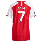 Bukayo Saka Arsenal adidas 2023/24 Home Authentic Player Jersey - Red/Yellow