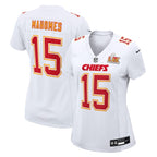 Patrick Mahomes Kansas City Chiefs Nike Women's Super Bowl LIX Fashion Game Jersey - Tundra White/Black