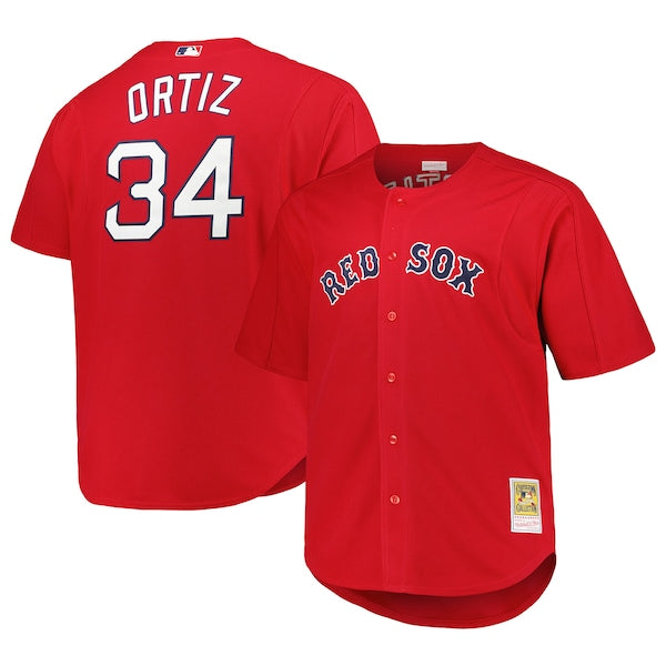 David Ortiz Boston Red Sox Big & Tall Cooperstown Collection Batting Practice Replica Jersey - Red