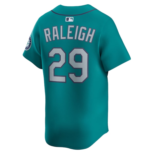 Men's Seattle Mariners Cal Raleigh Nike Alternate Limited Jersey -Teal/White