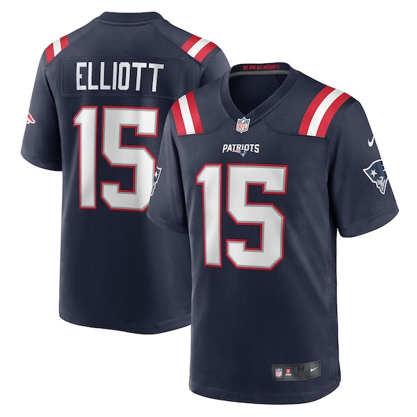 Ezekiel Elliott New England Patriots Nike Game Player Jersey - Navy/Red/White