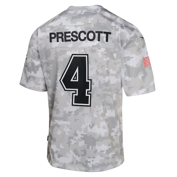 Dak Prescott Dallas Cowboys Nike Youth 2024 Salute to Service Game Jersey - Arctic Camo