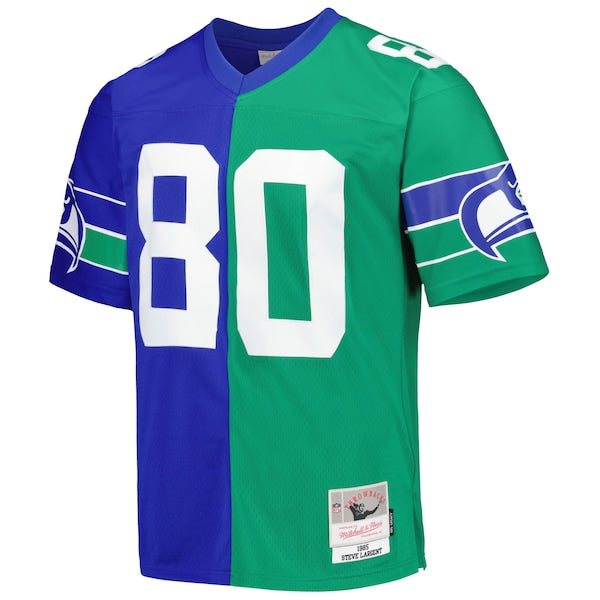 Steve Largent Seattle Seahawks 1985 Split Legacy Replica Jersey - Royal/Green