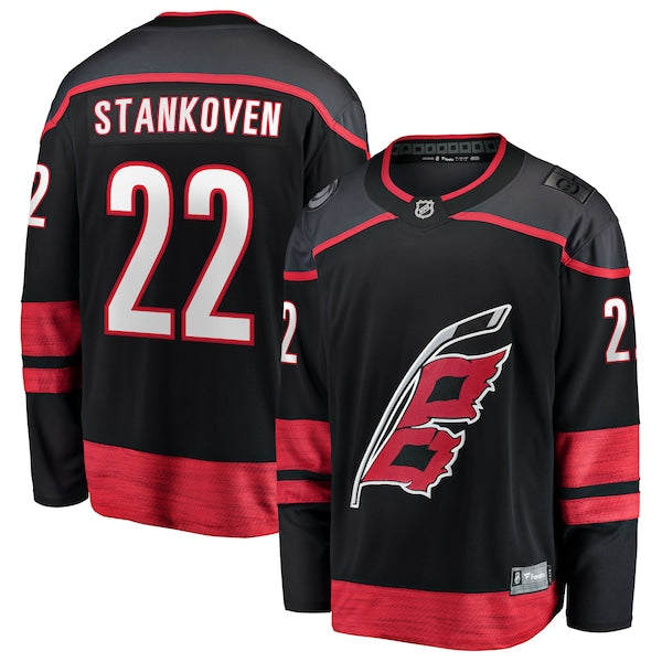 Logan Stankoven Carolina Hurricanes  Home Breakaway Jersey - Black