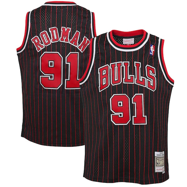 Dennis Rodman Chicago Bulls  Youth 1995/96 Hardwood Classics Swingman Jersey - Black