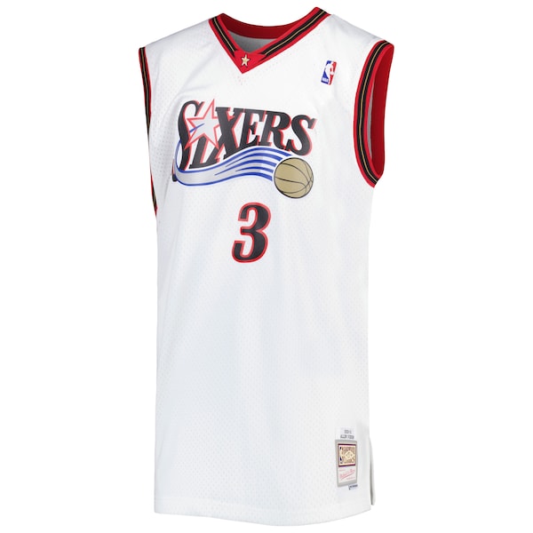 Allen Iverson Philadelphia 76ers Big & Tall Hardwood Classics 1996/97 Swingman Jersey - White/Black/Red/Royal