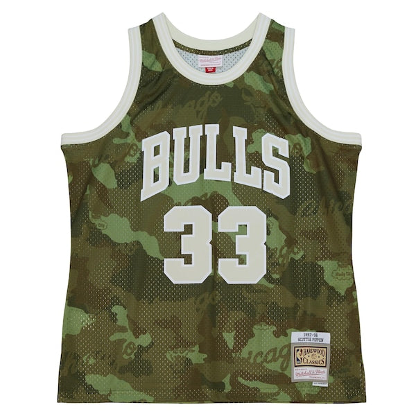 Scottie Pippen Chicago Bulls Hardwood Classics 1997/98 Ghost Green Swingman Jersey - Camo