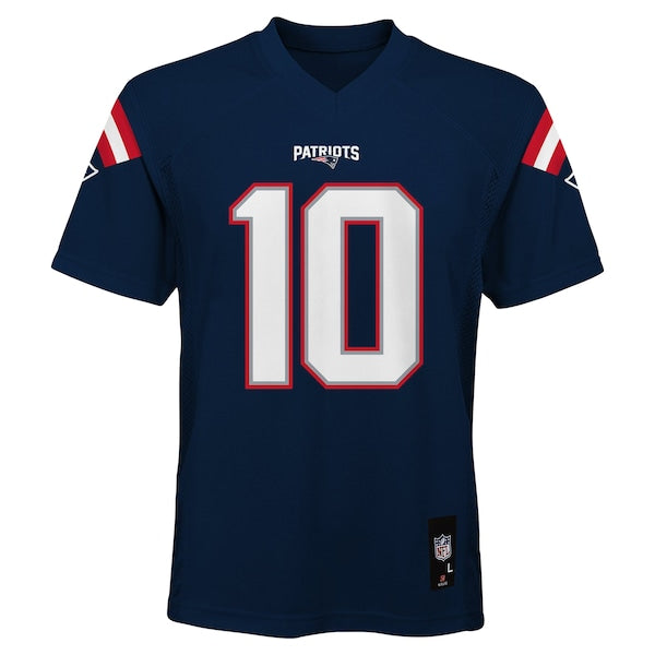 Drake Maye New England Patriots Youth Replica Player Jersey - Navy