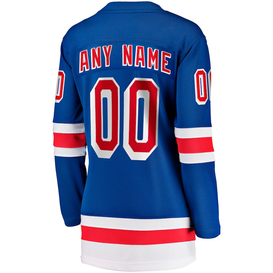 Women's New York Rangers Fanatics Home Breakaway Custom Jersey - Blue