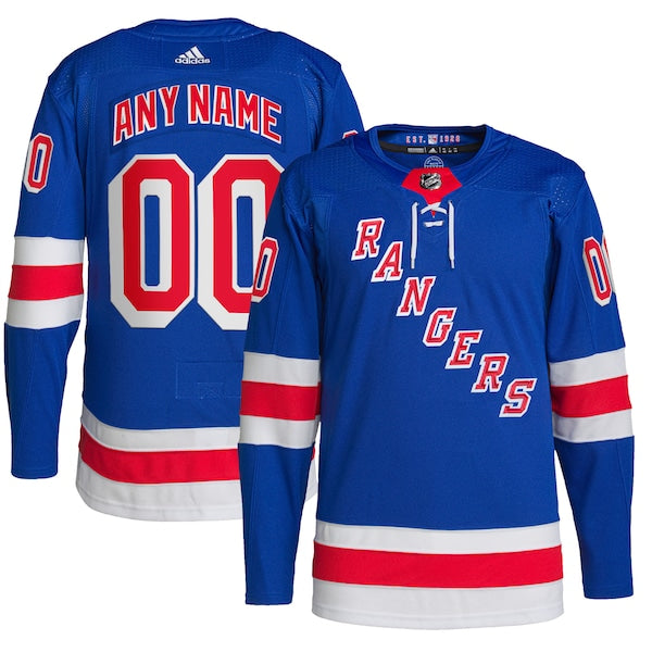 New York Rangers adidas  Home  Primegreen Authentic Custom Jersey - Royal
