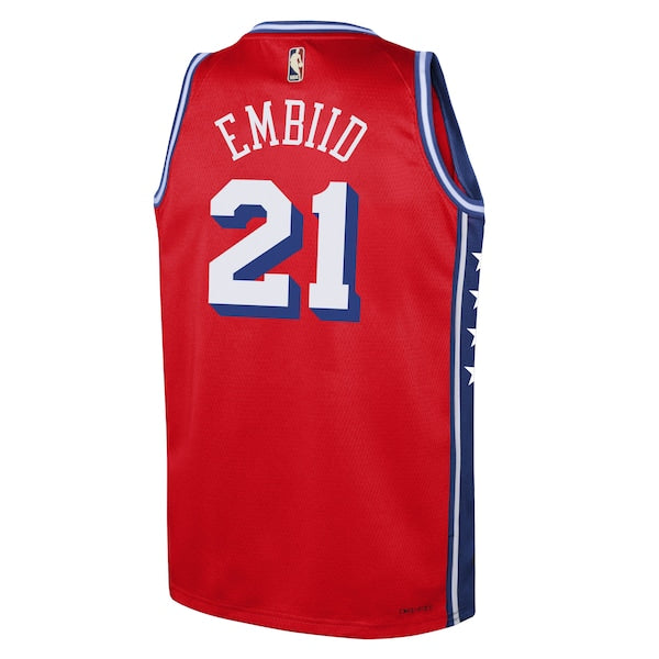 Joel Embiid Philadelphia 76ers Jordan Brand Youth Swingman Jersey - Statement Edition - Red