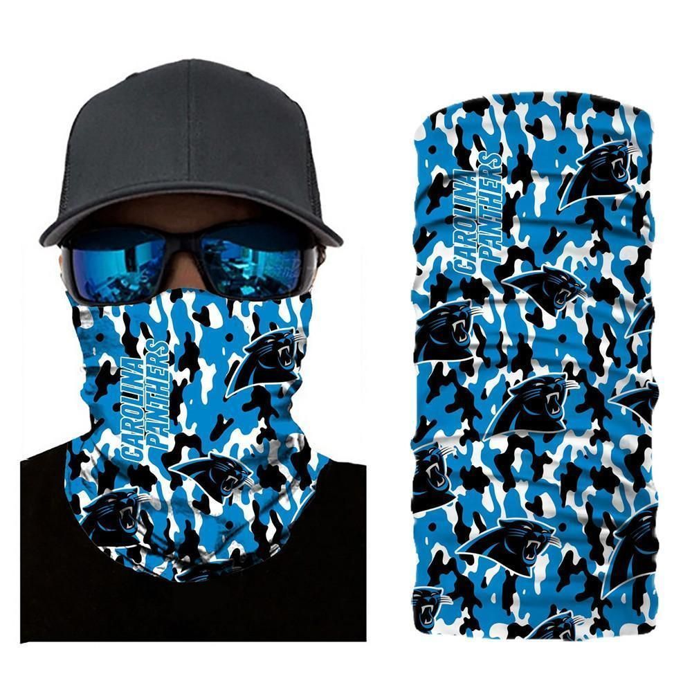 CAMO CAROLINA PANTHERS FACE MASK BANDANAS
