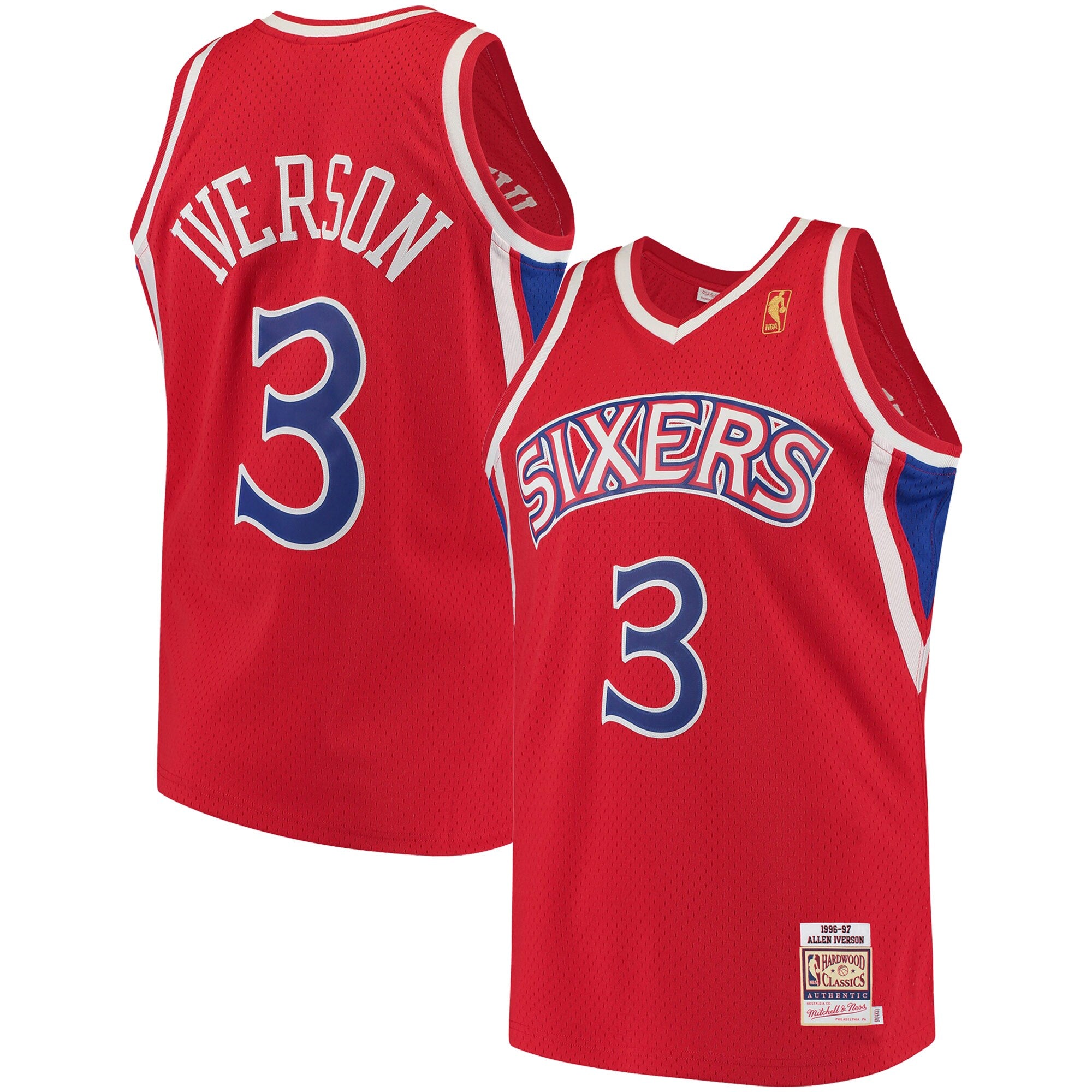 Allen Iverson Philadelphia 76ers 2006 Hardwood Classics Authentic Jersey - Black/Red/White