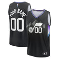 Utah Jazz  Youth Fast Break Custom Replica Jersey - Black  - Statement Edition