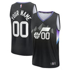Utah Jazz  Youth Fast Break Custom Replica Jersey - Black  - Statement Edition