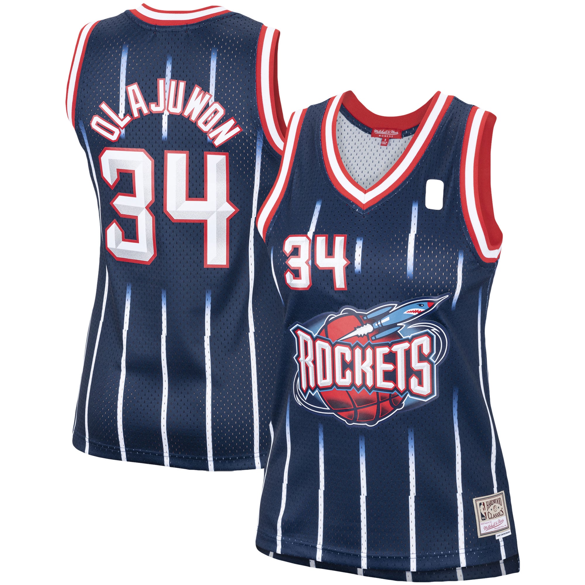 Hakeem Olajuwon Houston Rockets Women's 1993/94 Hardwood Classics Swingman Jersey - Red/Navy