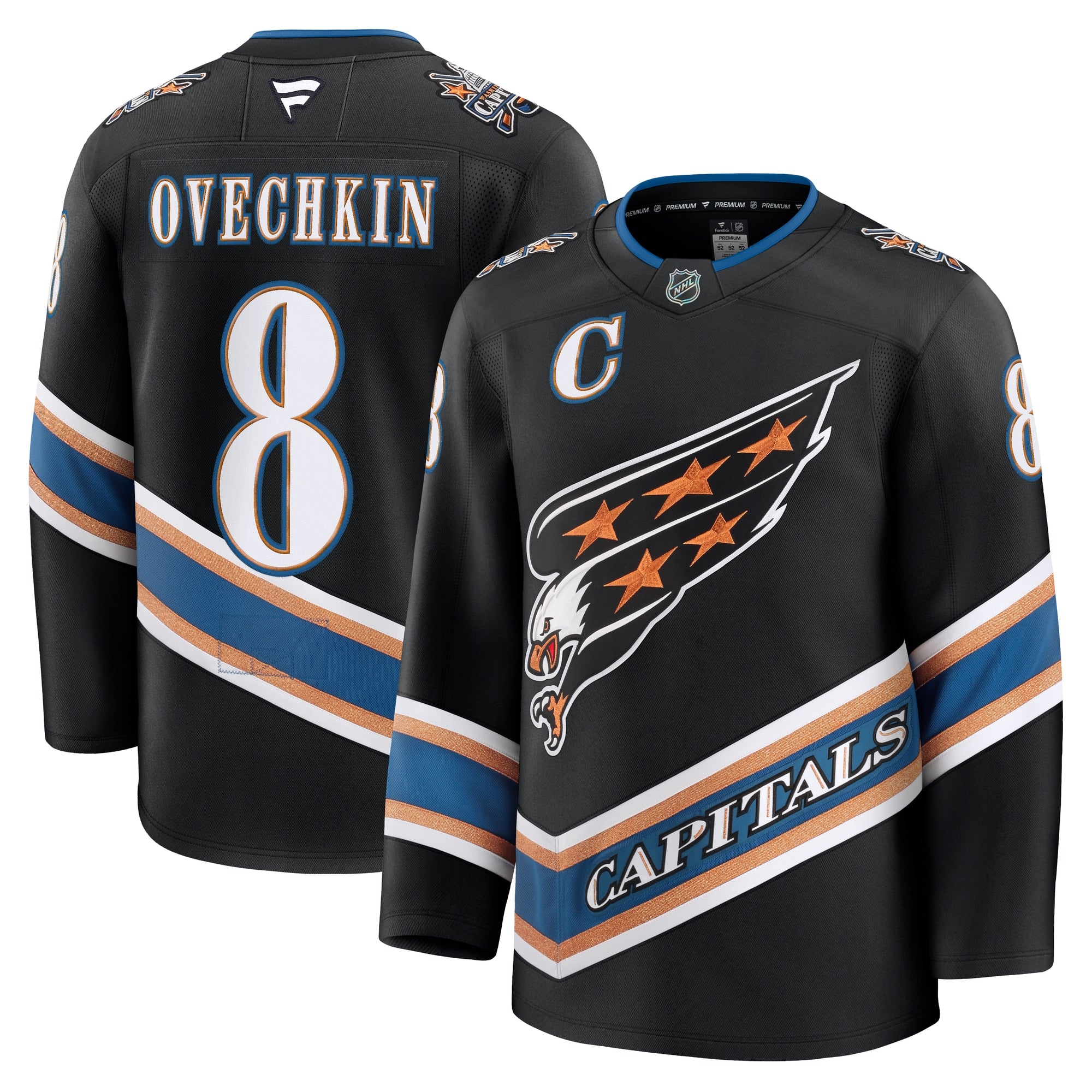 Alexander Ovechkin Washington Capitals  Away Premium Jersey - White/Black/Red