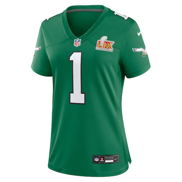 Jalen Hurts Philadelphia Eagles Nike Women's Super Bowl LIX 2nd Alternate Game Jersey - Kelly Green