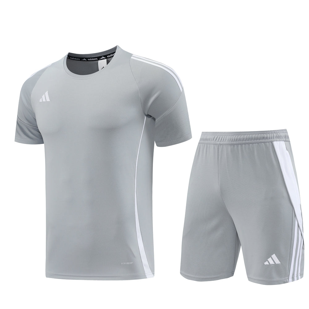 Adidas Short Sleeve Training Jersey Set - AD07- Light Gray